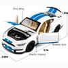 Model auta Shelby GT350 v měřítku 1/32, stahovací autíčko se zvukem a světlem pro kluky, dívky, dárek