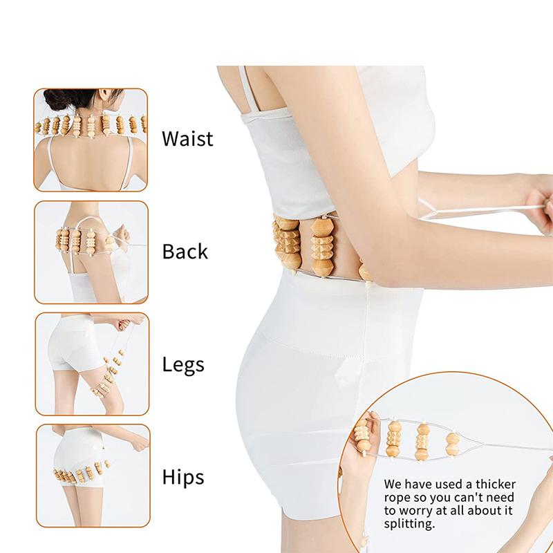 1pcs Therapy Massage Tool Back Massager Roller Rope for Body Shaping Pulling Back Artifact Can Open the Back Roller Massage Fitness Tool