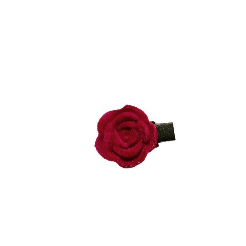 Red Velvet Rose Single Flower Hairpin for Women One Size красный