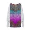 Women's T-shirt Printed Lace Sleeve Printed Top