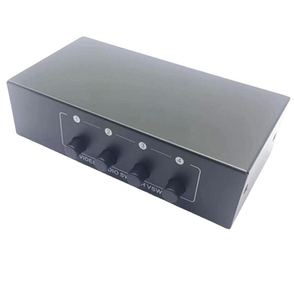 Switcher 4 In 1 Out AV Switch, Audio Video Selector For DVD Game Console TV With Remote,Works With AV Interface Devices