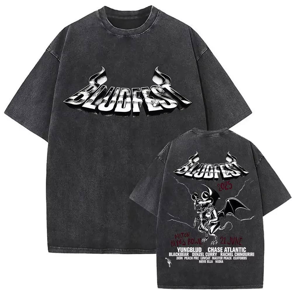 T-shirt Vintage Lavate Yungblud IDOLS The World Tour Uomo Donna Hip Hop Alta Qualità Gotico Oversize Streetwear