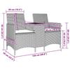 VidaXL 2-seater Garden Sofa with Table and Cushions Wicker, Outdoor Sofa, Garden Furniture, Furniture of 4003889