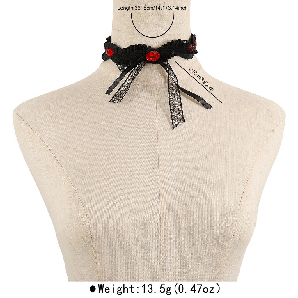 N11111 dark lace bow necklace choker neck chain niche design pure desire collarbone chain collar