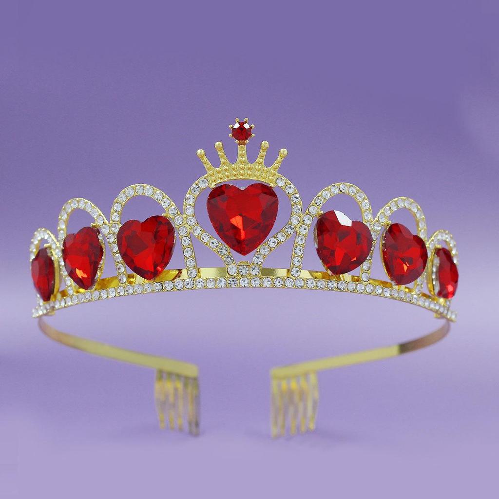 European-American Girls' Crown Rhinestone Headband: Christmas Bridal Princess Headdress Ornament.