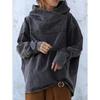 Veste sweat-shirt ample en denim pour femme, nouvelle collection automne