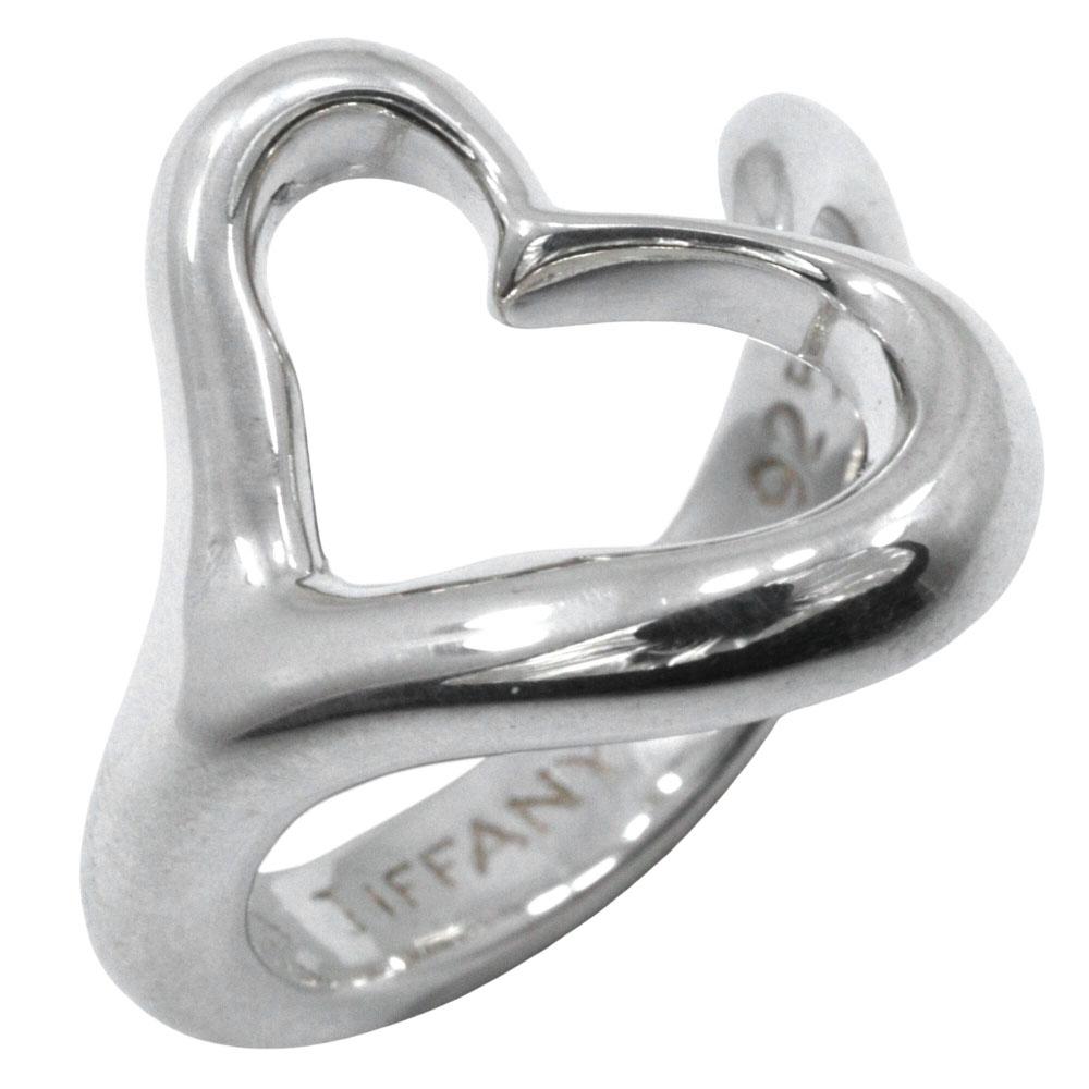 TIFFANY&Co. Open Heart Ring Elsa Peretti Silver925 #4.9(US Size) Heart 4.7g Women Used
