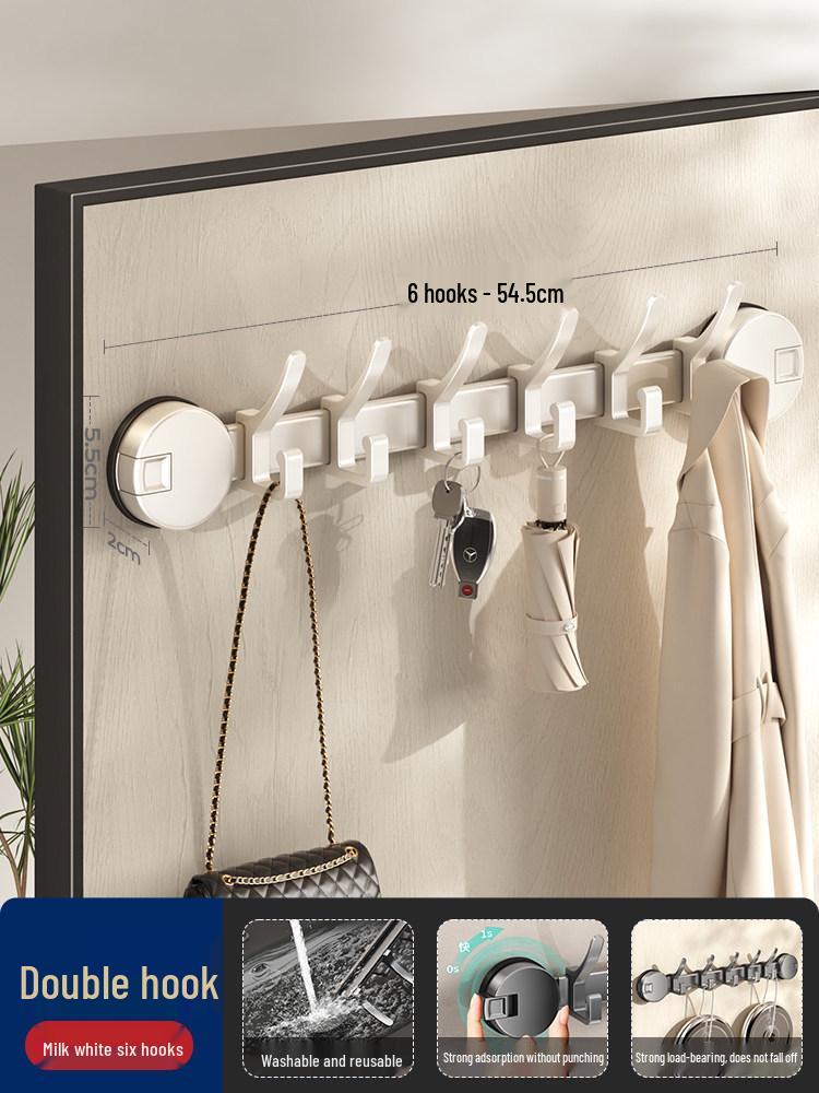 Traceless Suction Cup Wall Hook, No-Punch Strong Vacuum Hook for Door and Bathroom Storage