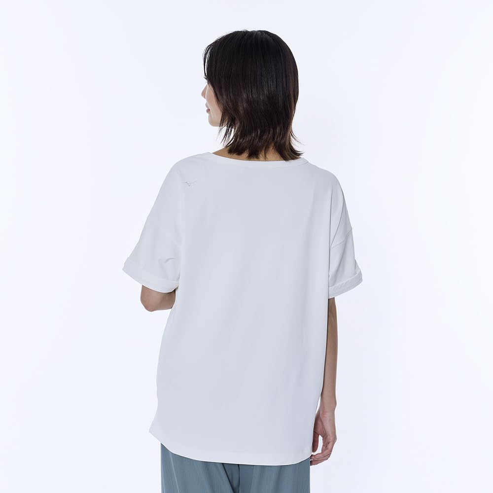 Short Sweat Stain Heat Shielding Go To by B2MAB230 Marshmallow White [Mizuno] Anti-Sweat T-shirt, Sleeve, Control, Transparent, Women's