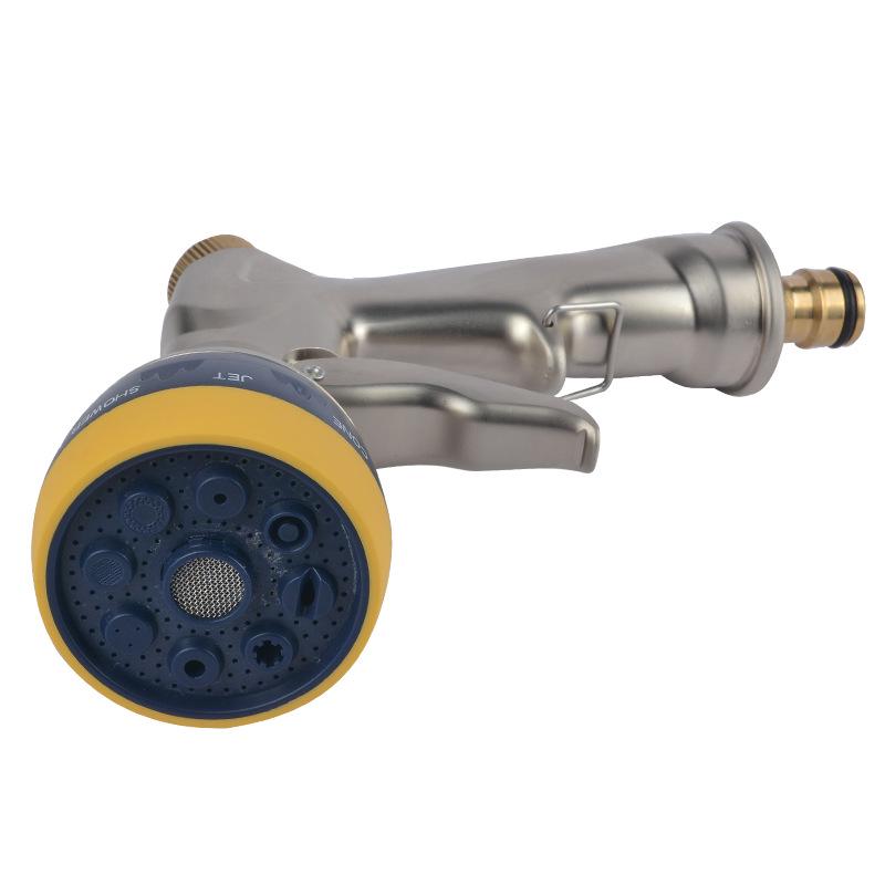 Multi-Purpose High-Pressure Water Gun: 8-Function Pure Copper Nozzle for Car Wash & Garden Watering.