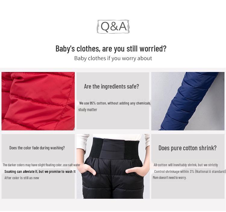 High-Waisted Warm Slimming Cotton Pants for Boys and Girls