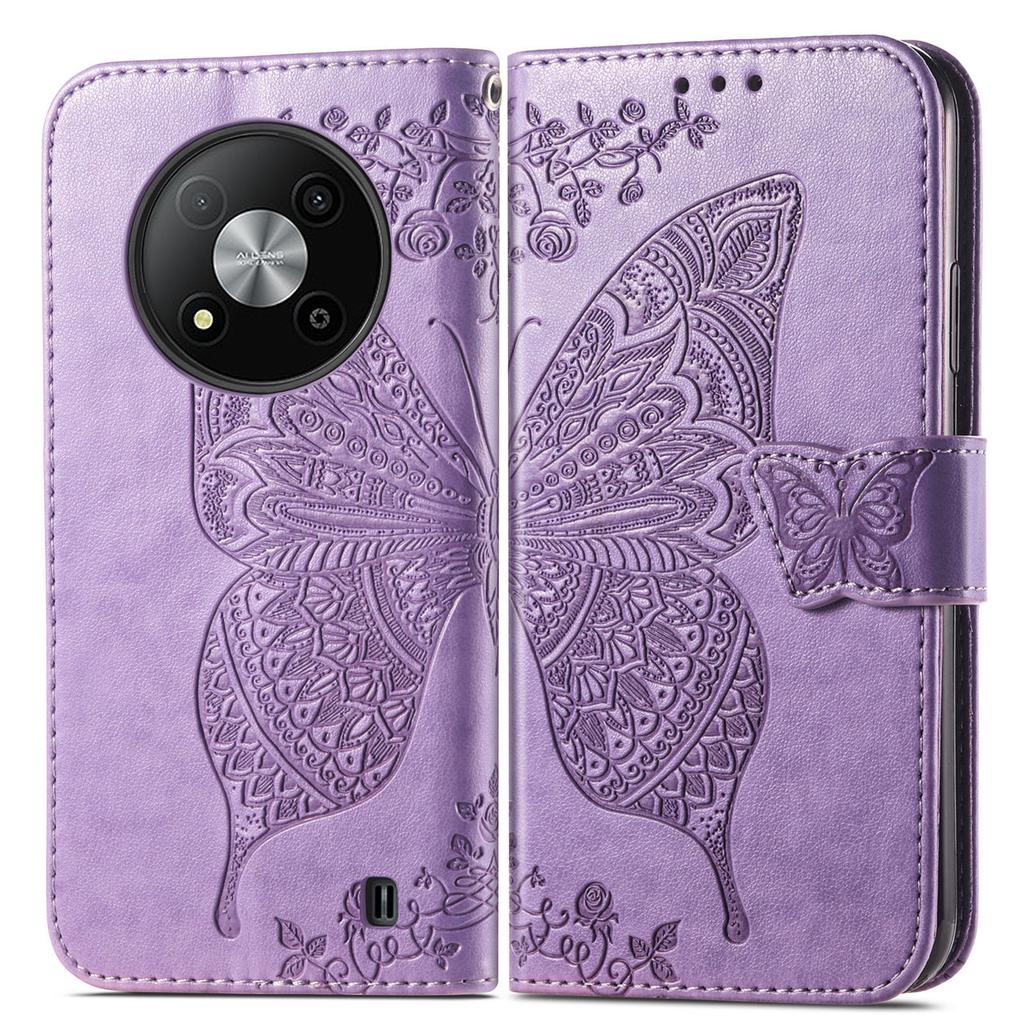 For ZTE Blade A73 5G Etui Sommerfuglmønster Telefon Lommebokdeksel med Håndleddsstropp