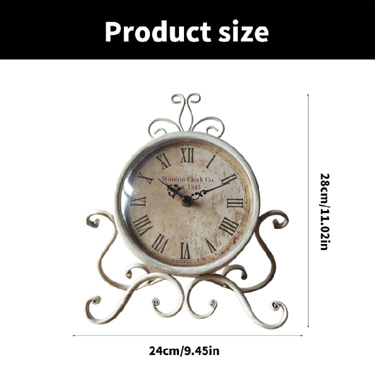 Elegant Metal Desk Iron Table Clock for Functional Home Decoration Bookshelves Decoration Ornament