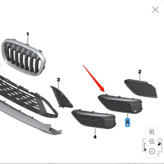 BMW X1/F49 Front Bumper Air Vents (Left & Right) - 51117453987, 51117453988
