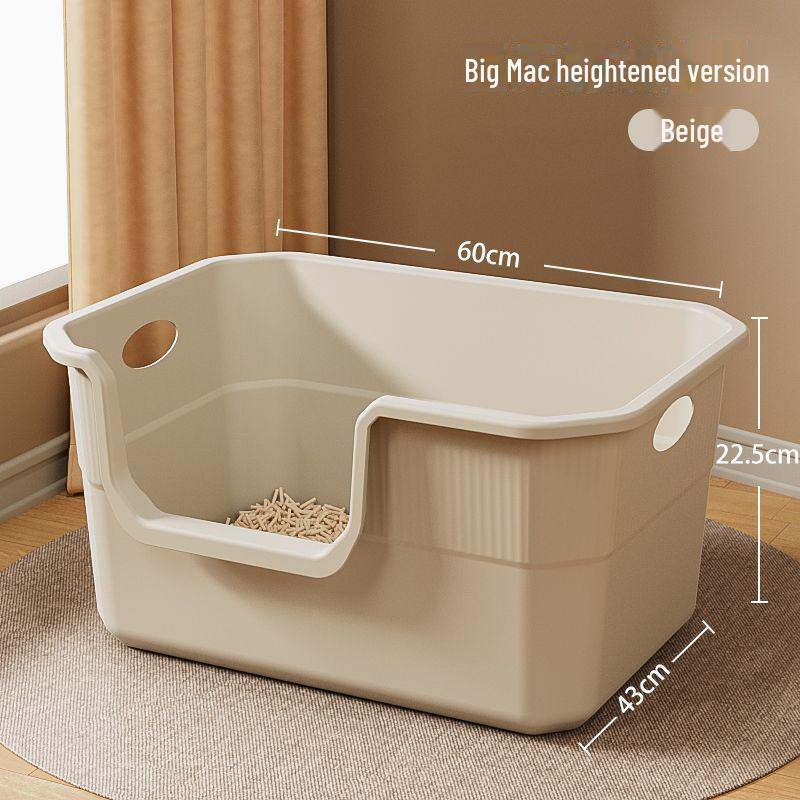 Extra Large Semi-Enclosed Splash-Proof Cat Litter Box for Maine Coons