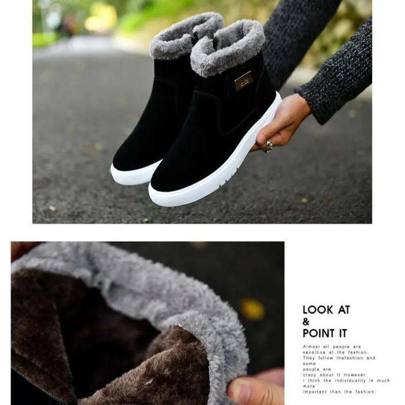 Men's Snow Boots Plush Warm Mens Ankle Boots High-top Casual Faux Suede Comfortable Men Short Plush Cotton Shoes Zapatos Hombres