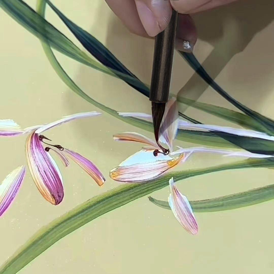 Professional Chinese Painting Brush Set: Wolf Hair Brushes for Orchid, Plum, Bamboo, Chrysanthemum