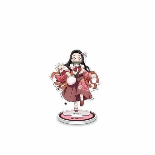 Set of 5 Acrylic Stands featuring Nezuko Kamado, Muichiro Tokito, Genya Shinazugawa, and Kanroji. Full-body acrylic stands with base, double-sided tra