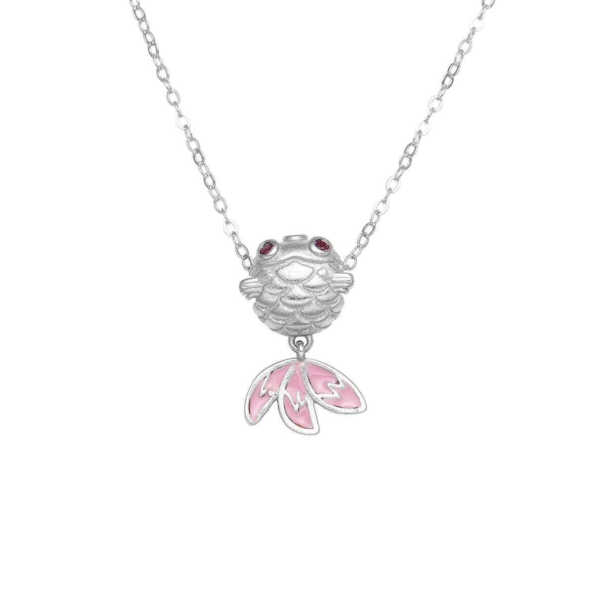 

Ожерелье из стерлингового серебра 925 пробы в виде рыбки бобо, женское, легкое, роскошное, высокого класса, маленькая золотая рыбка, подвеска в виде кои, умный рыбий хвост 925 Silver