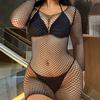 Women Fishnet Mini Sexy Dress Mesh See Through Hollow Skirt Hot Transparent Girl Dress Erotic Costume Crotchless Lingerie