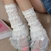 Lace Wide Leg Warmers Lolita Y2K Lace Socks Women Designer Costume Leg Covers Summer Ruffles Stockings Harajuk Streetwear
