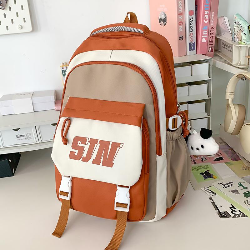 Children's Schoolbags Elementary School Students  Junior High School Students Contrasting Color Large Capacity Backpack
