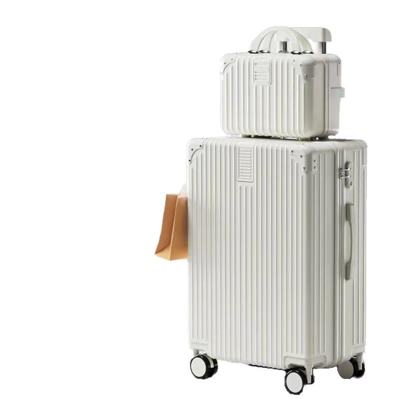 2024 Retro Large Capacity Leather Travel Suitcase with Password Lock for Students & Families