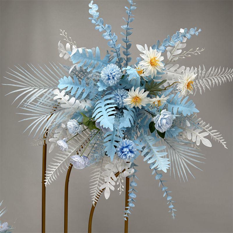Wedding Floristry: Simulated Flower Scene Arrangement with Seven Optional Colors for T-Stage and Aisle Decoration