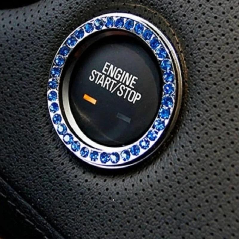 Car Start Button Decorative Sticker Car Interior Crystal Ignition Ring Sticker Supplies Universal One-Click Ignition Car Sticker