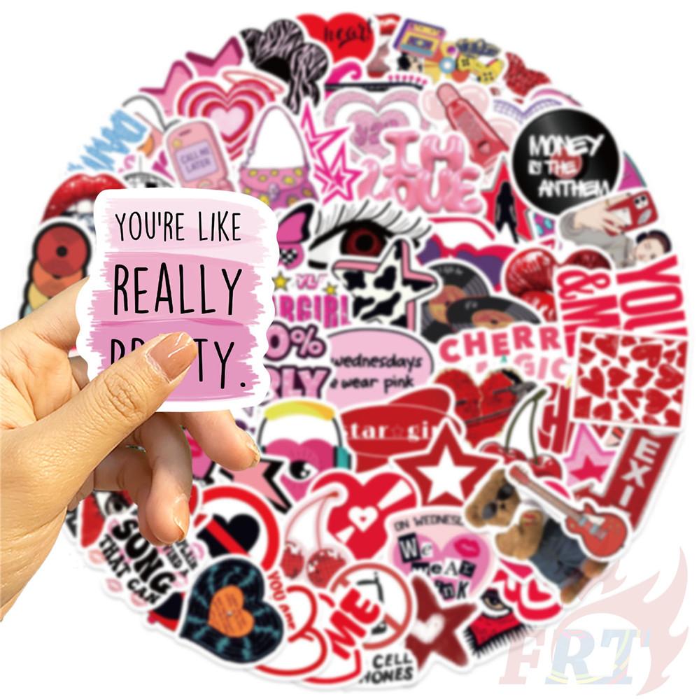 100 Adet/Set Downtown Y2K Kızları Sanat Serisi 01 Çıkartmaları Kendin Yap Moda Çıkartmaları