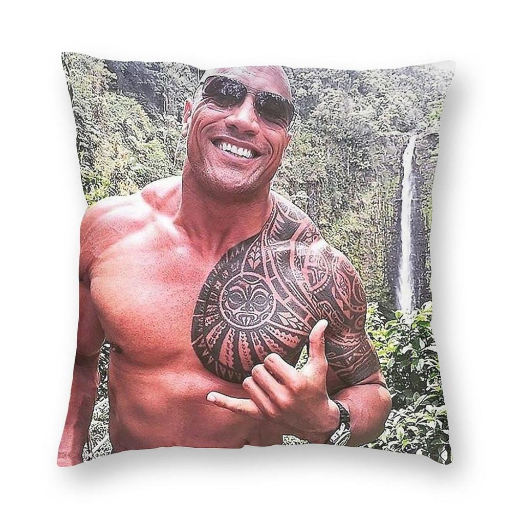 Dwayne Johnson The Rock Square Pillowcase Polyester Linen Velvet Creative Zip Decor Throw Pillow Case Sofa Cushion Cover X