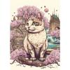 Japan Pop Art Cat Nature Cherry Blossom Landscape Canvas Poster Colorful Aesthetics Home Wall Cartoon Decor Bedroom Cafe Picture