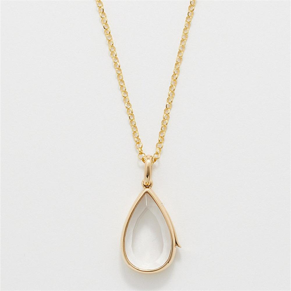 Креативные Милые Мелочи Сердце Океана Капля Воды Подвеска Открывающаяся Ожерелье для Женщин Нержавеющая Сталь Не Тускнеющее Украшение