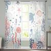 Marine Coral In Summer Turtle Sheer Curtains for Living Room Modern Home Decor Tulle Curtain Bedroom Voile Drapes