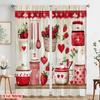 2pcs,2D Plane Printing Curtains Roller Blinds Strawberry Kitchen Decor Versatile Fabric (without Rod) Art Deco Festive Use for