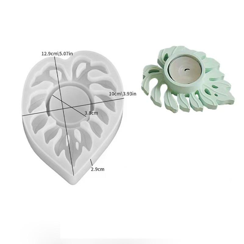 Aromatherapy Gypsum Shaped Leaf Candle Holder Ornament Silicone Mold DIY Leaf Candle Base Decorative Resin Mold Handmade Crafts