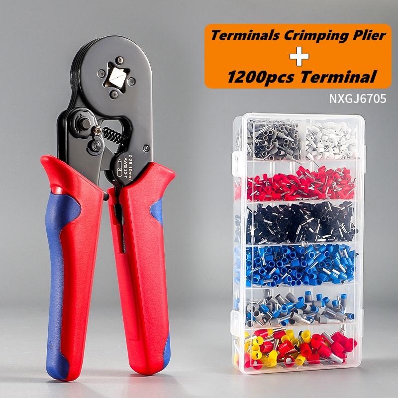 Crimping Pliers 6-4 0.25-10mm² / 6-6 0.25-6mm² Tubular Terminal Crimper Wire Ferrule Crimper Tools Household Electrical Kit