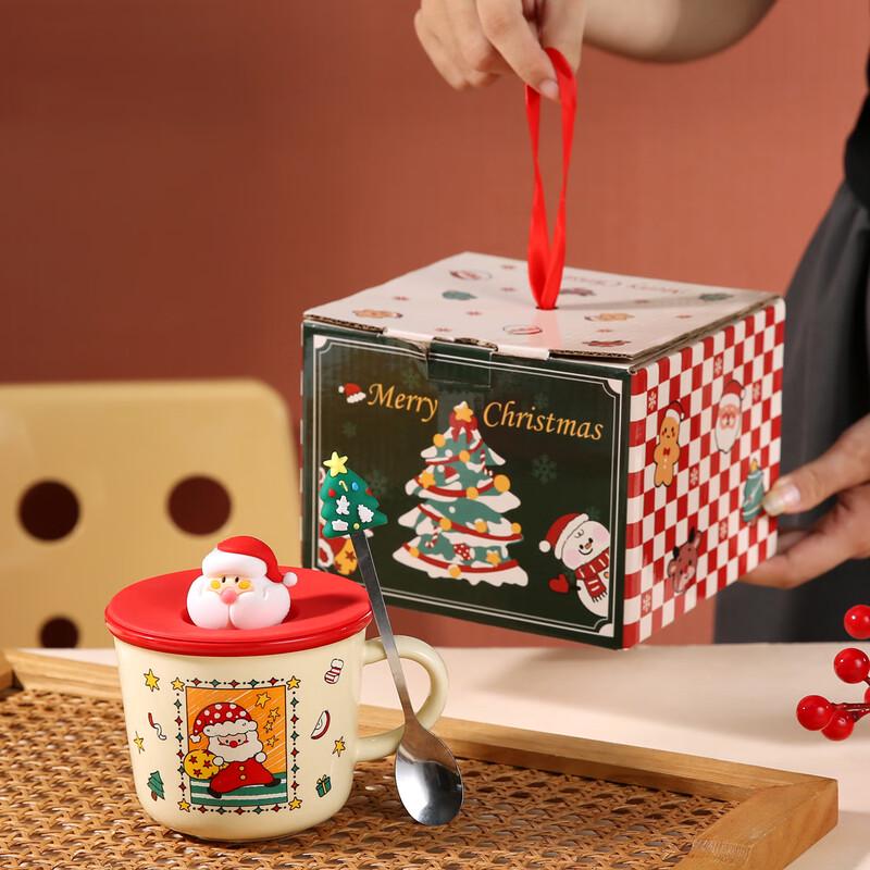 Retro Christmas Ceramic Coffee Mug & Saucer Set Santa Claus