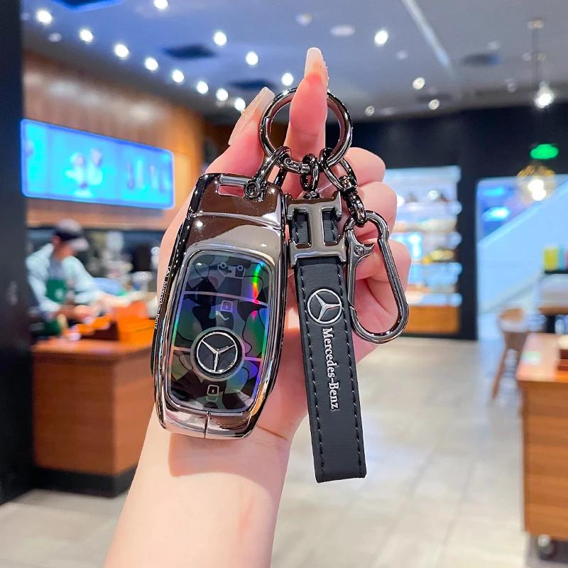 PNR1 Car Key Cover Case Shell Keychain For Mercedes Benz A C E S G GLS CLA Class W213 W177 W205 W222 X167 W176 AMG Accessories