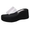 Fashionable and Versatile Wedge Heel Height-increasing Thick-soled Shoes One-shoulder Shoes Women's Flip-flops