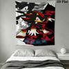 Hedgehog Sonic Green Wall Hanging Printed Fabric Blanket Decorative Tapestries for Bedroom Living Room Home Decor