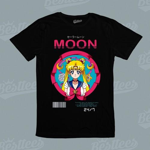 Japanese Anime Manga Sailor Moon Usagi Tsukino 24/7 MALE / FEMALE/ KIDS T-Shirt S разноцветный