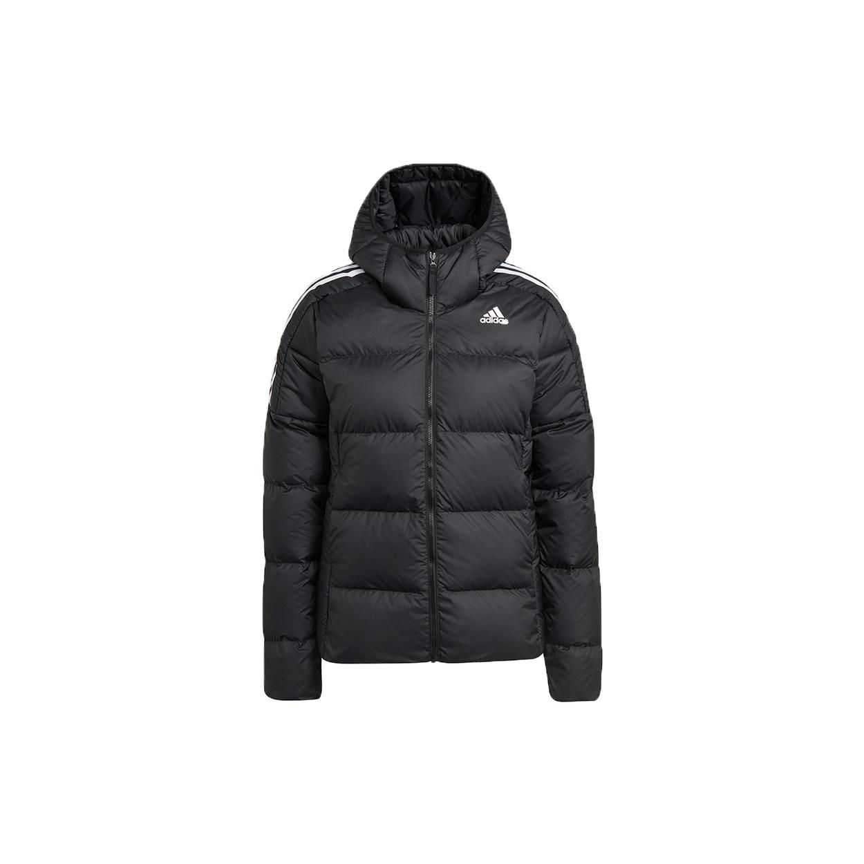 (WMNS) adidas Essentials Midweight Down Hooded Jacket Asia Sizing  Black  Women s GT9175 XS