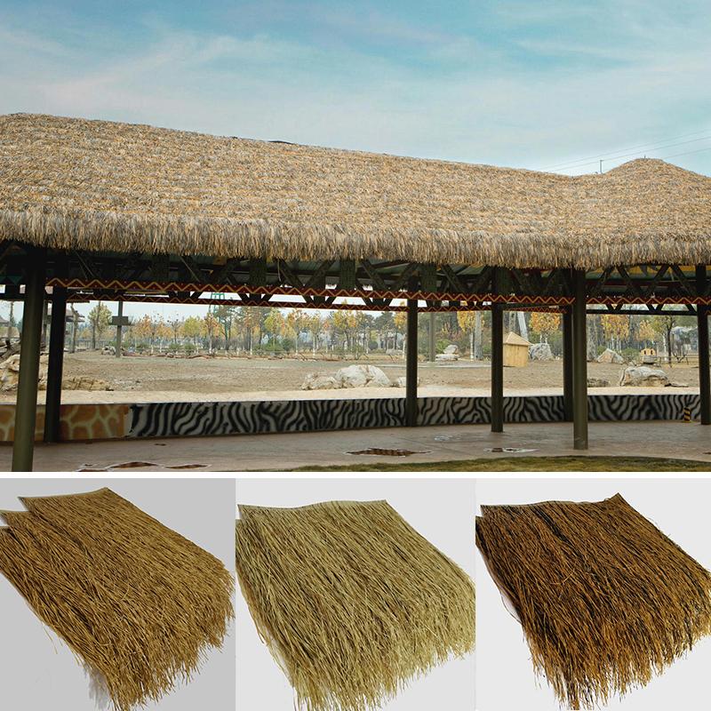 Rotolo Di Paglia Sintetica Tiki Per Tetto – 0,4x4 M, Colore Giallo, PE Impermeabile Per Decorazioni Bar E Giardino