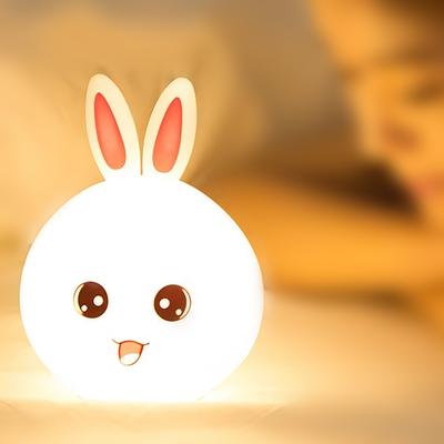 Cute Rabbit Style USB Charging Version, Colorful Color Changing Pat Light, Small Night Light, Ambient Light, DIY Night Light
