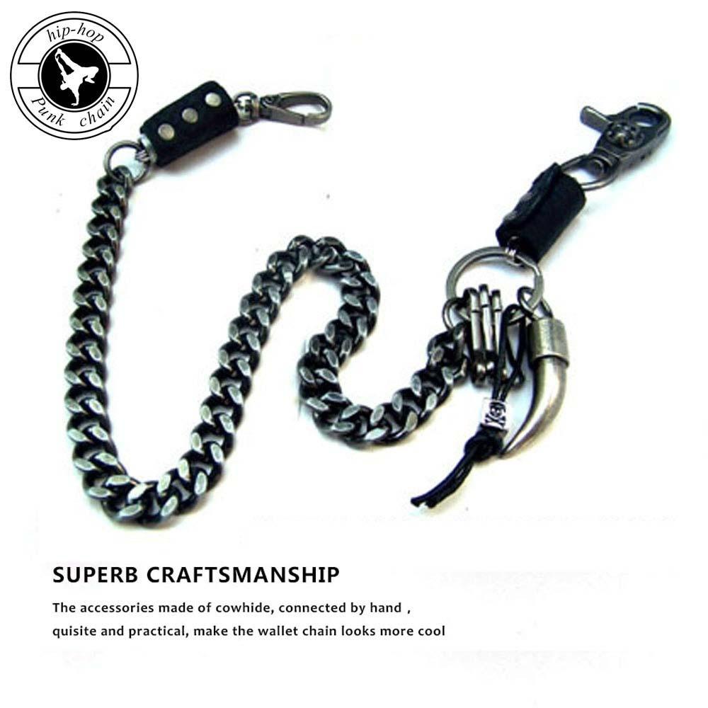 thumbnail image 2 of Gothic Punk Metal Chain Biker Jeans Accessory Gosknor Skull Wallet Chain - 23.6" Gothic Punk Metal Pants Chain With Lobster Clasps Skeleton Biker Accessory 2 of 14