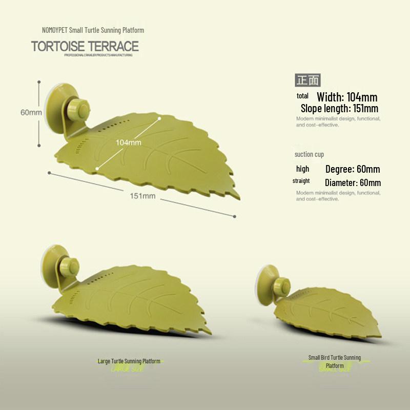 Small Floating Turtle Sunbathing Ramp with Suction Cup Leaves Small