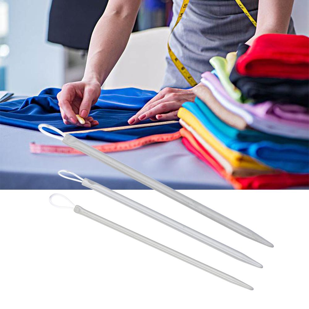 3Pcs/set Big Eye Nylon Wire Knitting Needles Yarn Sewing Needles Apparel Sewing & Fabric Home Art Craft Wool Thick Knitter