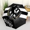 Collingwood Magpies, AFL - Automatyczne Otwieranie i Zamykanie, Przenośny Parasol o Konstrukcji 8-żebrowej, Odpowiedni dla Mężczyzn i Kobiet na Wszystkie Pory Roku - Perf