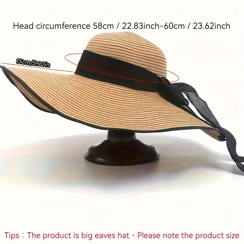 Summer Outdoor Straw Hat for Women, Large Brim Beach Hat, Versatile Hat for Beach Outings, Fresh And Light Hat,Foldable Outdoor Beach Hat for Women